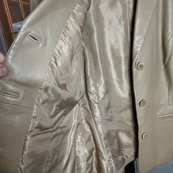 The Limited Tan Leather Jacket Size S/4 - Picture 4 of 4